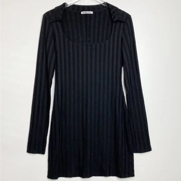 Reformation Vittoria Scoop Neck Ribbed Mini Dress Black  XL NEW $128 - Picture 3 of 9